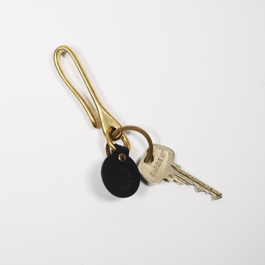 Japanese Fish Hook Fob - Black Leather